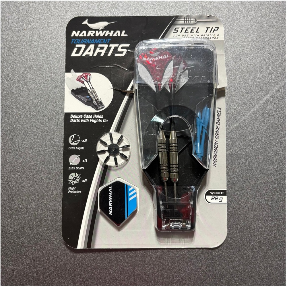 Tournament 22G Steel Tip Darts - 3 Pack 5.5 In. Darts with Metal Tip and Case